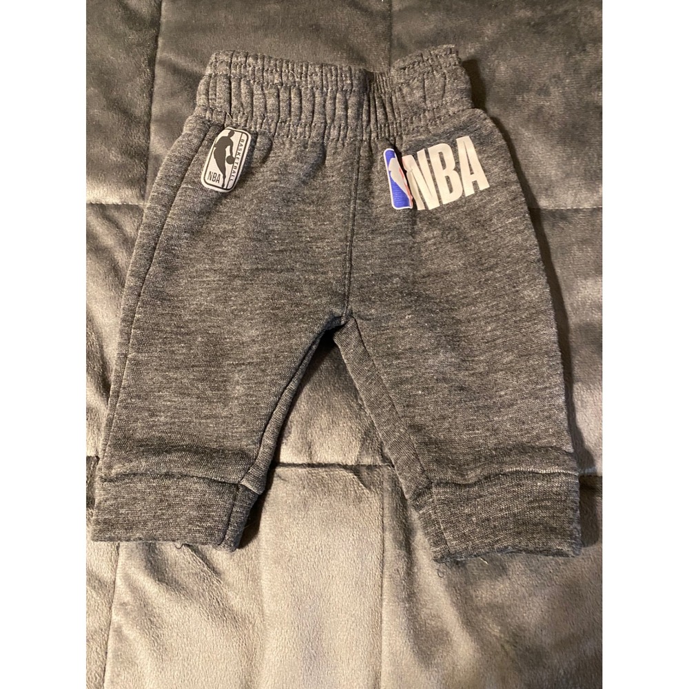 NBA Infant Boys Gray Heather Logo Jogger Sweatpants Size 0-3 Months NBA Logo